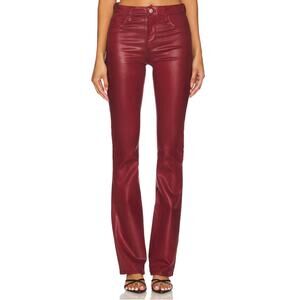L'AGENCE Selma High Rise Sleek Baby Boot Red Syrah Coated Pants size 24